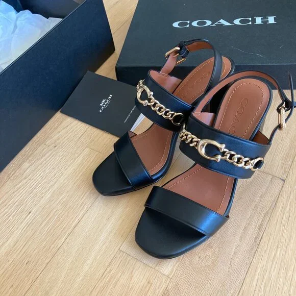 Brand New COACH MARI LEATHER SANDAL, Size 5.5 - Picture 3 of 16